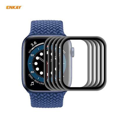 For Apple Watch 6/5/4/SE 40mm 5PCS ENKAY Hat-Prince 0.2mm 9H Surface Hardness 3D Explosion-proof Aluminum Alloy Edge Full Screen Tempered Glass Screen Film-garmade.com