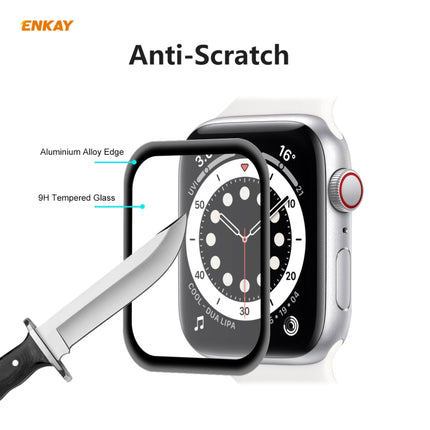 For Apple Watch 6/5/4/SE 40mm 5PCS ENKAY Hat-Prince 0.2mm 9H Surface Hardness 3D Explosion-proof Aluminum Alloy Edge Full Screen Tempered Glass Screen Film-garmade.com
