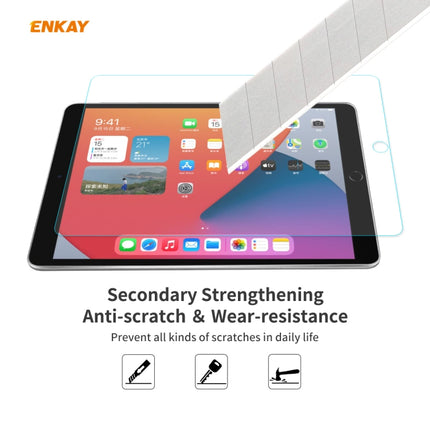 For iPad 10.2 2021 / 2020 / 2019 2 PCS ENKAY Hat-Prince 0.33mm 9H Surface Hardness 2.5D Explosion-proof Tempered Glass Protector-garmade.com