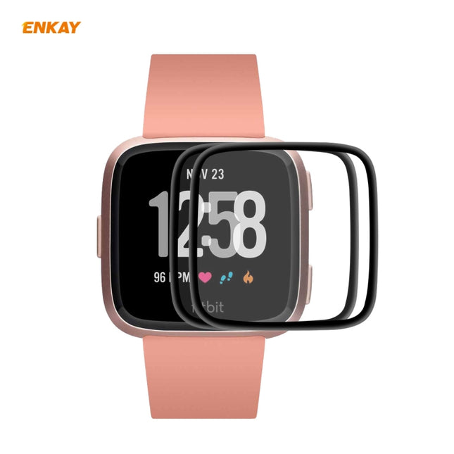 2 PCS For Fitbit Versa 3 / Fitbit Sense ENKAY Hat-Prince 3D Full Screen Soft PC Edge + PMMA HD Screen Protector Film-garmade.com
