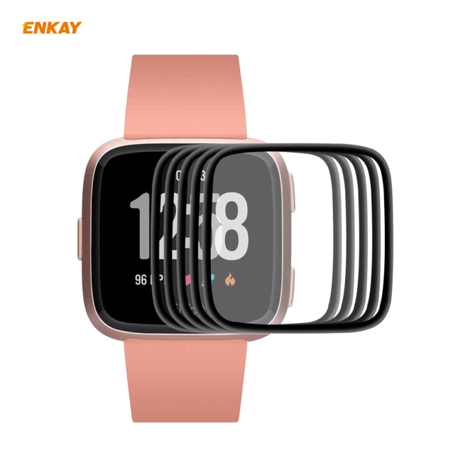5 PCS For Fitbit Versa 3 / Fitbit Sense ENKAY Hat-Prince 3D Full Screen Soft PC Edge + PMMA HD Screen Protector Film-garmade.com