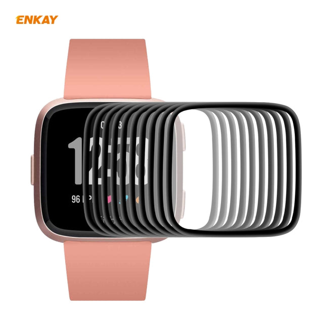 10 PCS For Fitbit Versa 3 / Fitbit Sense ENKAY Hat-Prince 3D Full Screen Soft PC Edge + PMMA HD Screen Protector Film-garmade.com