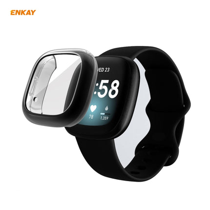 For Fitbit Versa 3 / Fitbit Sense ENKAY Hat-Prince ENK-AC8208 Full Coverage Electroplate TPU Soft Case(Black)-garmade.com