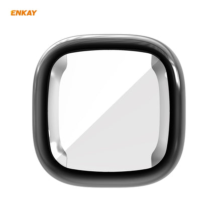 For Fitbit Versa 3 / Fitbit Sense ENKAY Hat-Prince ENK-AC8208 Full Coverage Electroplate TPU Soft Case(Black)-garmade.com