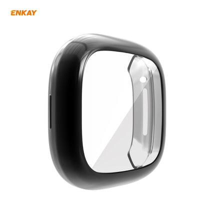 For Fitbit Versa 3 / Fitbit Sense ENKAY Hat-Prince ENK-AC8208 Full Coverage Electroplate TPU Soft Case(Black)-garmade.com