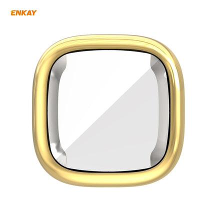 For Fitbit Versa 3 / Fitbit Sense ENKAY Hat-Prince ENK-AC8208 Full Coverage Electroplate TPU Soft Case(Gold)-garmade.com