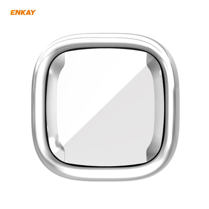 For Fitbit Versa 3 / Fitbit Sense ENKAY Hat-Prince ENK-AC8208 Full Coverage Electroplate TPU Soft Case(Silver)-garmade.com