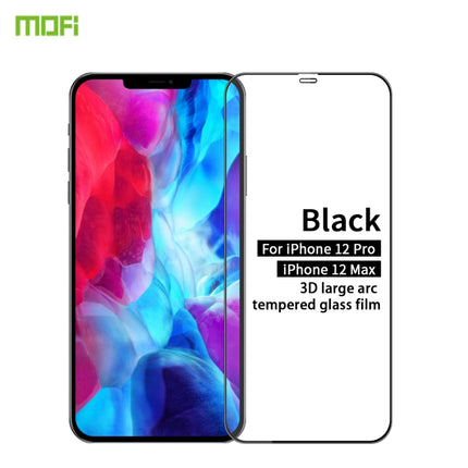 For iPhone 12 / 12 Pro MOFI 9H 3D Explosion-proof Curved Screen Tempered Glass Film(Black)-garmade.com