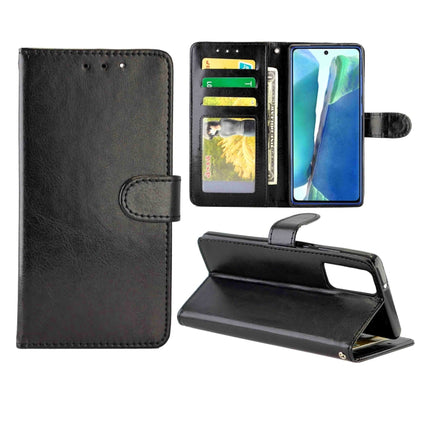 For Samsung Galaxy Note20 Crazy Horse Texture Leather Horizontal Flip Protective Case with Holder & Card Slots & Wallet & Photo Frame(Black)-garmade.com