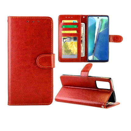 For Samsung Galaxy Note20 Crazy Horse Texture Leather Horizontal Flip Protective Case with Holder & Card Slots & Wallet & Photo Frame(Brown)-garmade.com