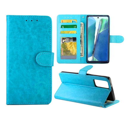 For Samsung Galaxy Note20 Crazy Horse Texture Leather Horizontal Flip Protective Case with Holder & Card Slots & Wallet & Photo Frame(Baby Blue)-garmade.com
