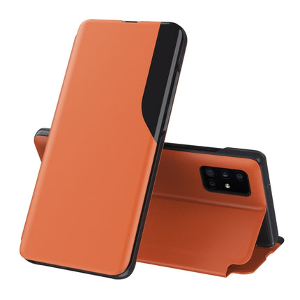 For Galaxy S20 Ultra Attraction Flip Holder Leather Phone Case(Orange)-garmade.com