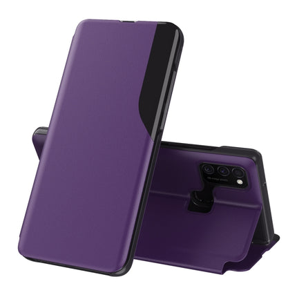 For Galaxy M31/M30S/M21 Attraction Flip Holder Leather Phone Case(Purple)-garmade.com