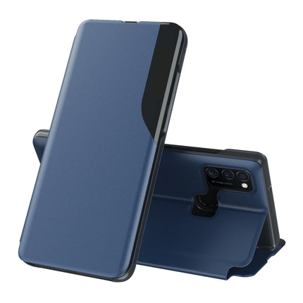 For Galaxy M31/M30S/M21 Attraction Flip Holder Leather Phone Case(Blue)-garmade.com