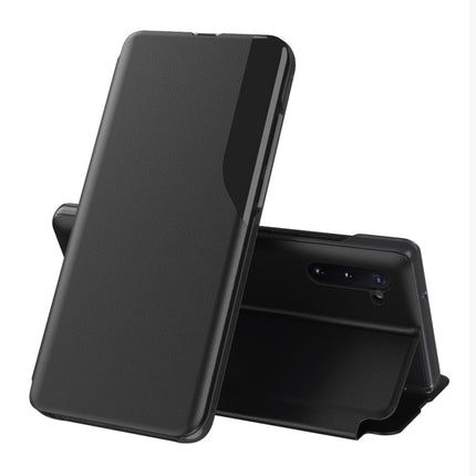 For Samsung Galaxy Note 10 Side Attraction Flip Holder Leather Phone Case(Black)-garmade.com