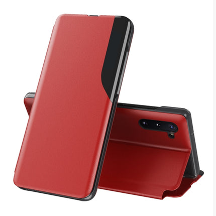 For Samsung Galaxy Note 10 Side Attraction Flip Holder Leather Phone Case(Red)-garmade.com