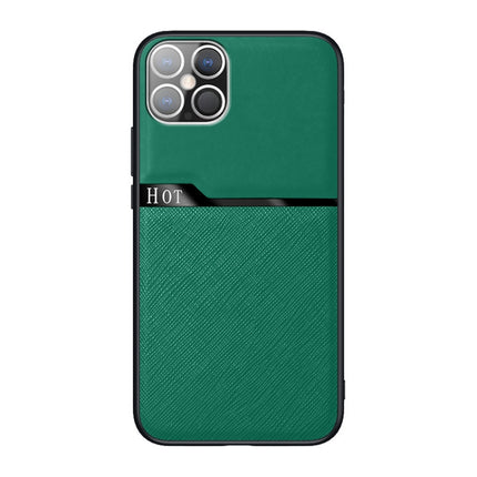 For iPhone 12 mini Skin-Friendly Frosted Leather + TPU All-Inclusive Phone Case with Metal Iron Sheet(Green)-garmade.com