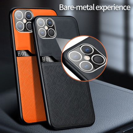 For iPhone 12 mini Skin-Friendly Frosted Leather + TPU All-Inclusive Phone Case with Metal Iron Sheet(Orange)-garmade.com