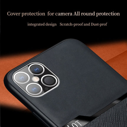 For iPhone 12 mini Skin-Friendly Frosted Leather + TPU All-Inclusive Phone Case with Metal Iron Sheet(Orange)-garmade.com