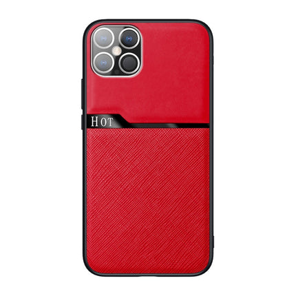 For iPhone 12 mini Skin-Friendly Frosted Leather + TPU All-Inclusive Phone Case with Metal Iron Sheet(Red)-garmade.com
