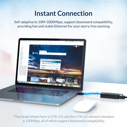ORICO UTK-U2-BK USB to Ethernet Adapter （100 Mbit）-garmade.com
