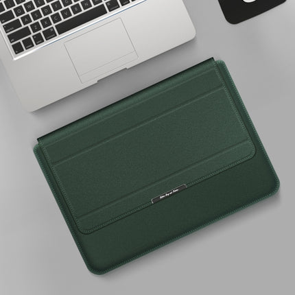 4 in 1 Uuniversal Laptop Holder PU Waterproof Protection Wrist Laptop Bag, Size:13/14inch(Green)-garmade.com