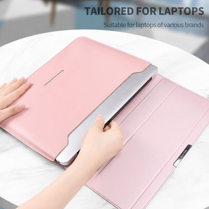 4 in 1 Uuniversal Laptop Holder PU Waterproof Protection Wrist Laptop Bag, Size:13/14inch(Rose gold)-garmade.com