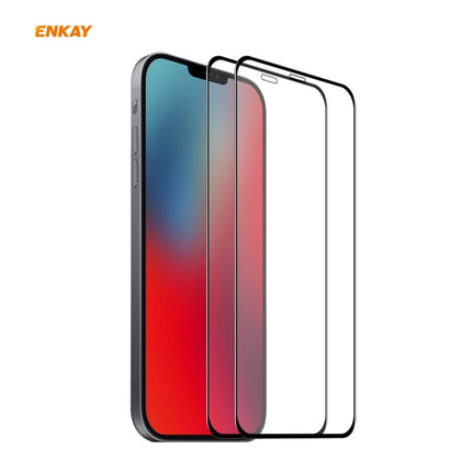 2 PCS ENKAY Hat-Prince 0.26mm 9H 6D Curved Full Coverage Tempered Glass Protector For iPhone 12 Pro Max-garmade.com