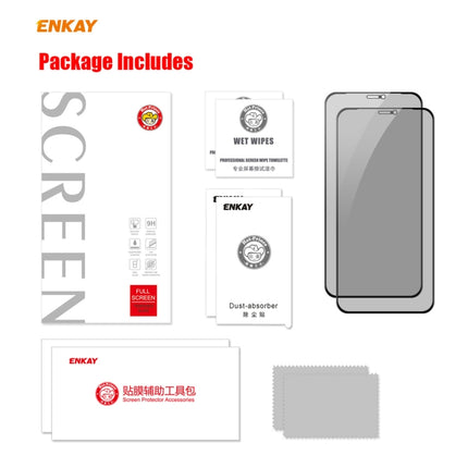 2 PCS ENKAY Hat-Prince 0.26mm 9H 6D Privacy Anti-spy Full Screen Tempered Glass Film For iPhone 12 / 12 Pro-garmade.com