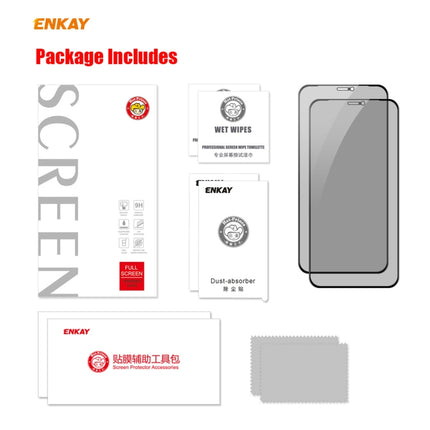 2 PCS ENKAY Hat-Prince 0.26mm 9H 6D Privacy Anti-spy Full Screen Tempered Glass Film For iPhone 12 Pro Max-garmade.com