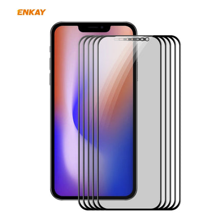 5 PCS ENKAY Hat-Prince 0.26mm 9H 6D Privacy Anti-spy Full Screen Tempered Glass Film For iPhone 12 / 12 Pro 6.1-garmade.com