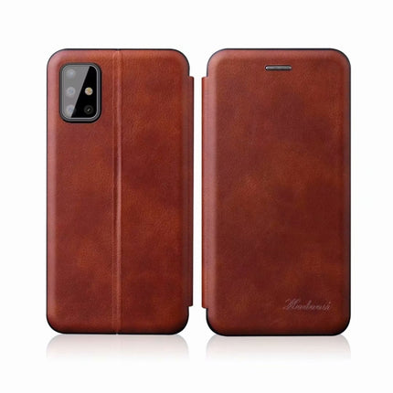 For Samsung Galaxy Note20 Ultra Integrated Voltage Retro Texture Magnetic TPU+PU Leather Case with Card Slot & Holder(Brown)-garmade.com
