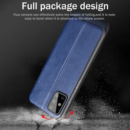 For Samsung Galaxy Note20 Ultra Integrated Voltage Retro Texture Magnetic TPU+PU Leather Case with Card Slot & Holder(Blue)-garmade.com