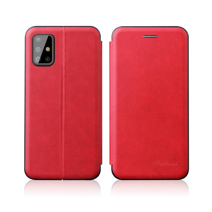 For Samsung Galaxy M51 Integrated Voltage Retro Texture Magnetic TPU+PU Leather Case with Card Slot & Holder(Red)-garmade.com