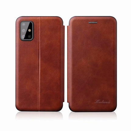 For Samsung Galaxy M51 Integrated Voltage Retro Texture Magnetic TPU+PU Leather Case with Card Slot & Holder(Brown)-garmade.com