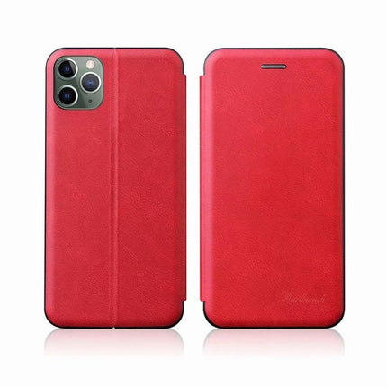 For iPhone 12 Pro Max Integrated Voltage Retro Texture Magnetic TPU+PU Leather Case with Card Slot & Holder(Red)-garmade.com