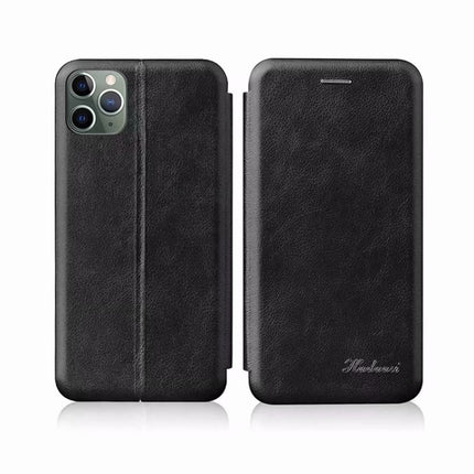 For iPhone 12 Integrated Voltage Retro Texture Magnetic TPU+PU Leather Case with Card Slot & Holder(Black)-garmade.com