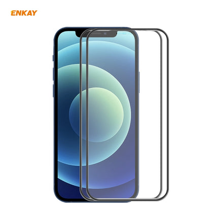 2 PCS ENKAY Hat-Prince Anti-drop Full Glue Tempered Glass Full Screen Film Anti-fall Protector For iPhone 12 Pro Max-garmade.com