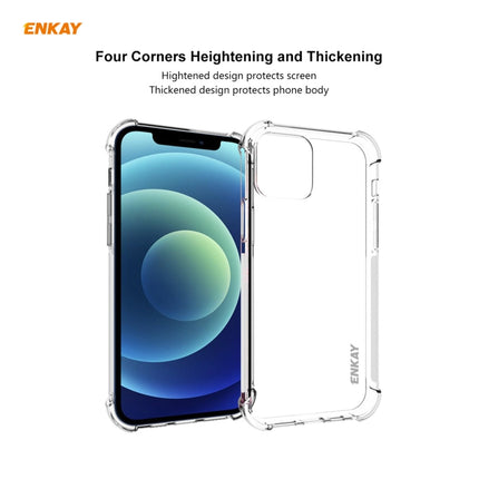 Hat-Prince ENKAY 2 in 1 Clear TPU Soft Case Shockproof Cover + 0.26mm 9H 2.5D Tempered Glass Protector Film For iPhone 12 Pro Max-garmade.com