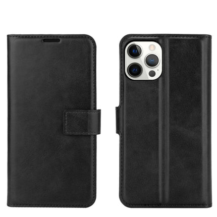 Retro Calf Pattern Buckle Horizontal Flip Leather Case with Holder & Card Slot & Wallet For iPhone 12 Pro Max(Black)-garmade.com