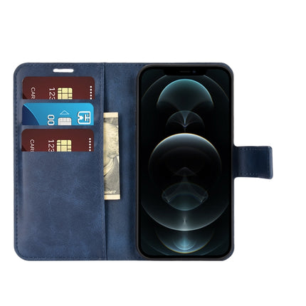 Retro Calf Pattern Buckle Horizontal Flip Leather Case with Holder & Card Slot & Wallet For iPhone 12 Pro Max(Blue)-garmade.com
