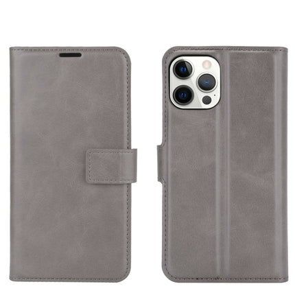 Retro Calf Pattern Buckle Horizontal Flip Leather Case with Holder & Card Slot & Wallet For iPhone 12 Pro Max(Grey)-garmade.com