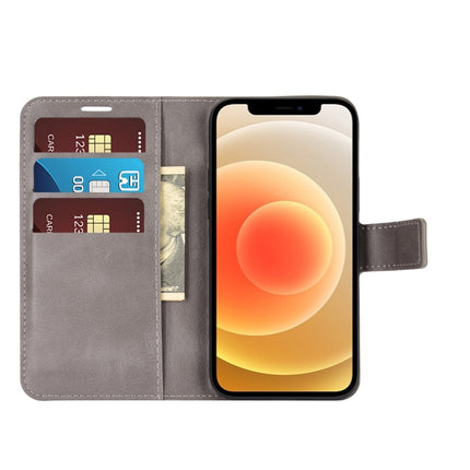 Retro Calf Pattern Buckle Horizontal Flip Leather Case with Holder & Card Slot & Wallet For iPhone 12 Mini(Grey)-garmade.com