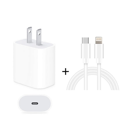 2 in 1 PD 20W Single USB-C / Type-C Port Travel Charger + 3A PD3.0 USB-C / Type-C to 8 Pin Fast Charge Data Cable Set, Cable Length: 1m, US Plug-garmade.com