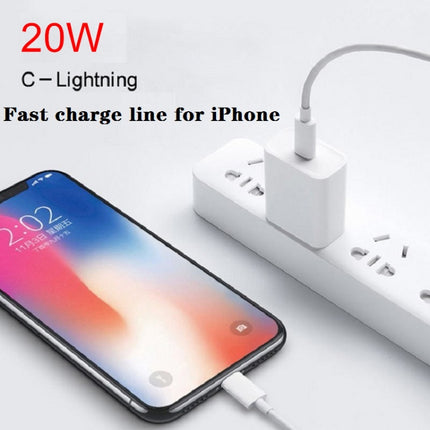 2 in 1 PD 20W Single USB-C / Type-C Port Travel Charger + 3A PD3.0 USB-C / Type-C to 8 Pin Fast Charge Data Cable Set, Cable Length: 2m, US Plug-garmade.com