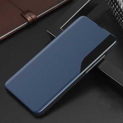 Side Display Magnetic Shockproof Horizontal Flip Leather Case with Holder For iPhone 12 Pro Max(Blue)-garmade.com