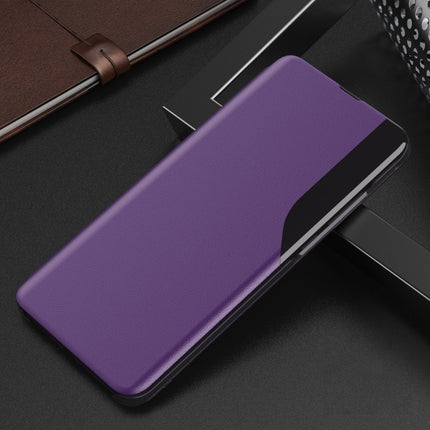 Side Display Magnetic Shockproof Horizontal Flip Leather Case with Holder For iPhone 12 Pro Max(Purple)-garmade.com