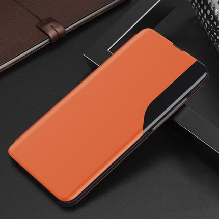Side Display Magnetic Shockproof Horizontal Flip Leather Case with Holder For iPhone 12 / 12 Pro(Orange)-garmade.com