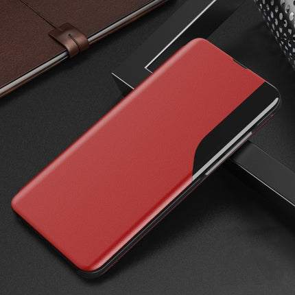 Side Display Magnetic Shockproof Horizontal Flip Leather Case with Holder For iPhone 12 mini(Red)-garmade.com