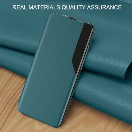 Side Display Magnetic Shockproof Horizontal Flip Leather Case with Holder For iPhone 11(Green)-garmade.com